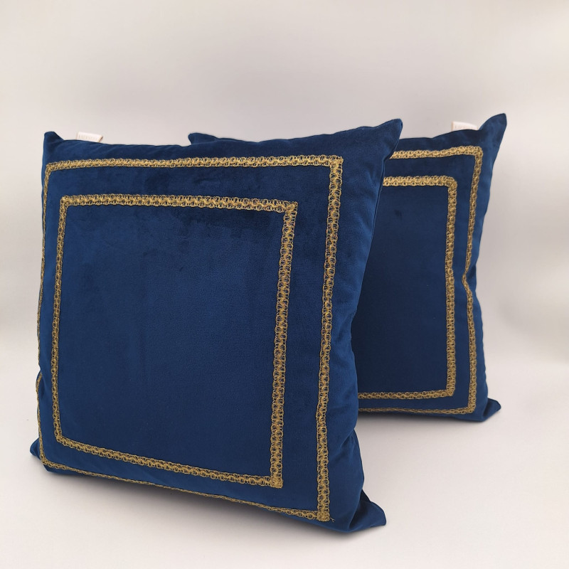 Sametový Luvoti polštář se zlatou stuhou (sada 2 ks)