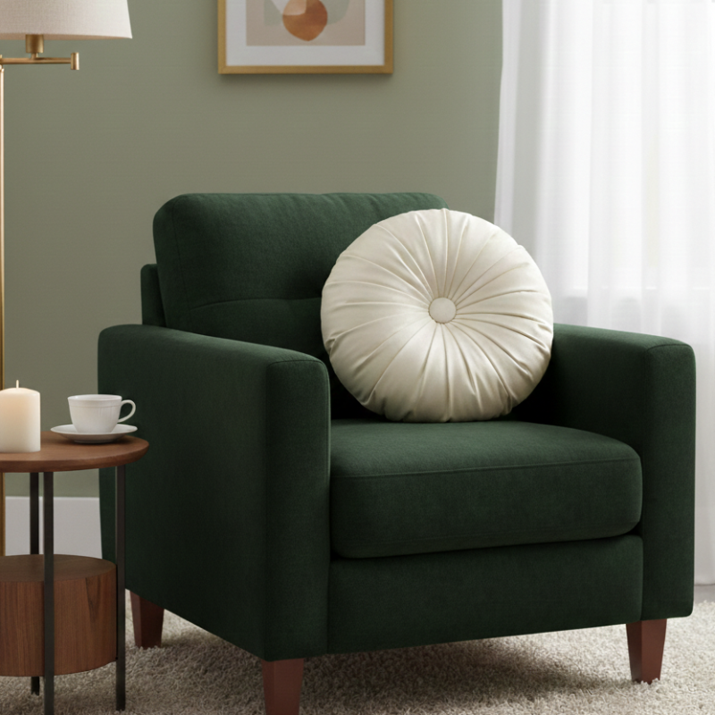 Luvoti kulatý polštář s knoflíkem