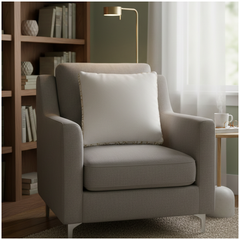 Luvoti bílý polštář se zlatým signature vzorem