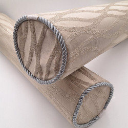 Luvoti béžový válec se třpytivými vlnami a paspulí (sada 2 ks)