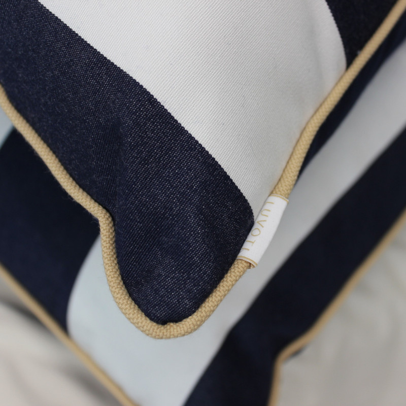 Venkovní pruhovaný modro-bílý polštář - sada 2 ks