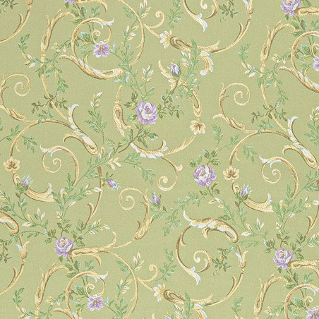 Zámecká látka Elizabeth Flower One pistachio green , Sarelli