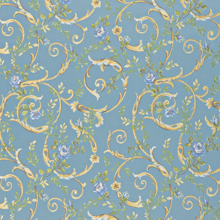 Zámecká látka Elizabeth Flower One sky blue, Sarelli