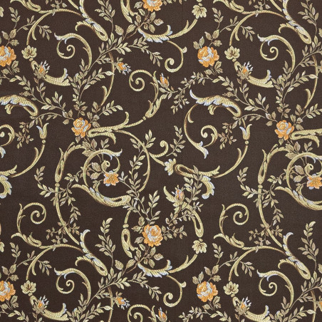 Zámecká látka Elizabeth Flower One sultan brown, Sarelli