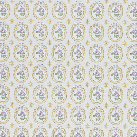 Zámecká látka Elizabeth Flower Two pearl white, Sarelli