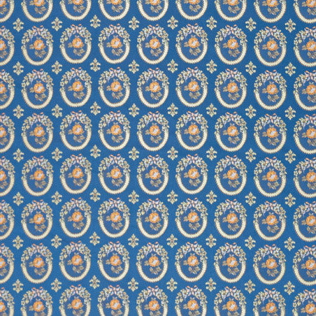 Zámecká látka Elizabeth Flower Two sapphire blue, Sarelli