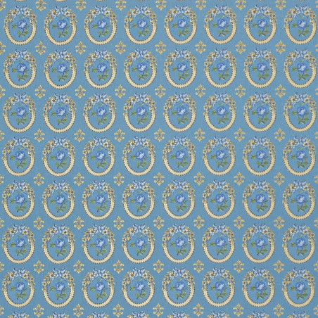 Zámecká látka Elizabeth Flower Two sky blue, Sarelli