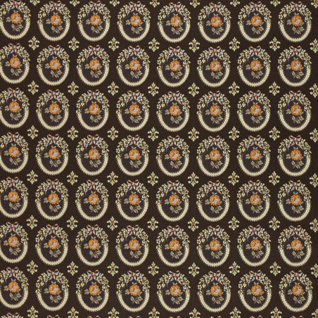 Zámecká látka Elizabeth Flower Two sultan brown, Sarelli